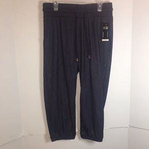 LINDA MICHAEL polyester capri with elastic cuffs and drawstring waist SIZE l/xl